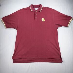Florida Seminoles Boca Classics Polo Men Large FSU Vintage Textured Garnet Gold